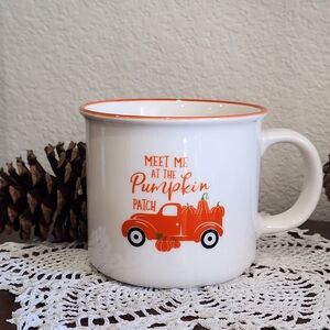 Pumpkin Patch White and Orange Mug